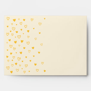 Personalized Kawaii Cute Yellow Hearts Love Envelope