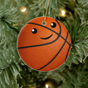 personalized kawaii girls basketball ceramic ornament