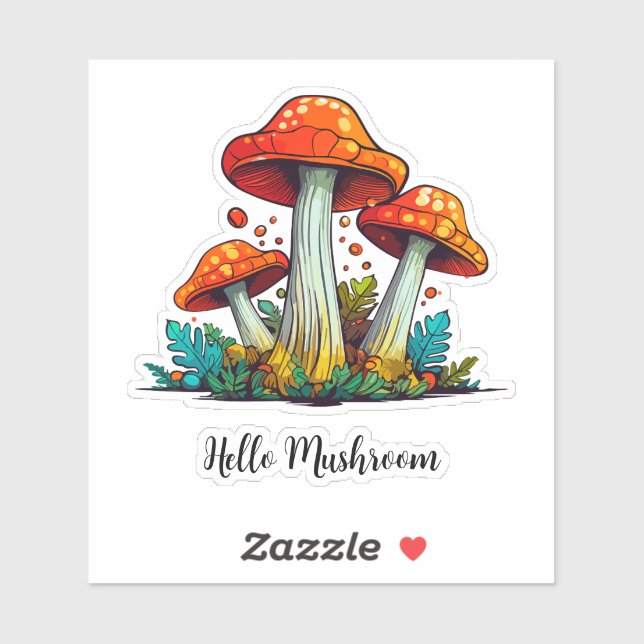 Personalized Kawaii Hand drawn Mushroom scrapbook  (Sheet)