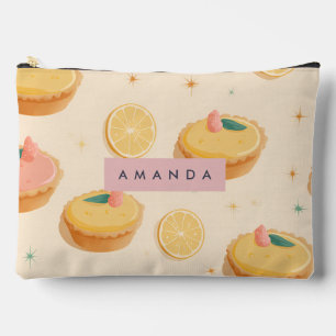 Personalized Kawaii Lemon Tart Pattern Accessory Pouch