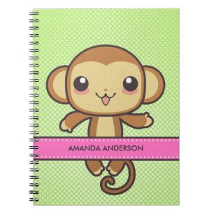 Personalized Kawaii Monkey Notebook/Journal Notebook