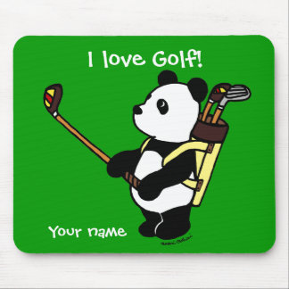 Personalized Kawaii Panda Golfer Mouse Pad