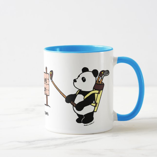 Personalized Kawaii Panda Golfer Mug (Right)