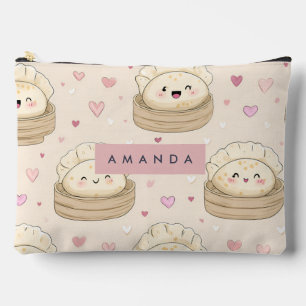 Personalized Kawaii Pastel Dumpling Pattern Accessory Pouch