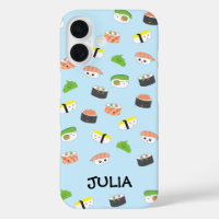Personalized Kawaii, sushi illustration blue cute