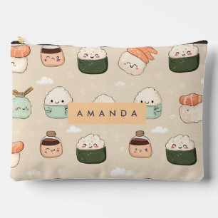 Personalized Kawaii Sushi Japanese Food Pattern Accessory Pouch
