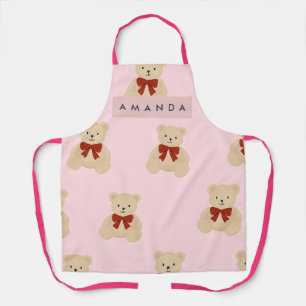 Personalized Kawaii Teddy Bear Pattern Apron