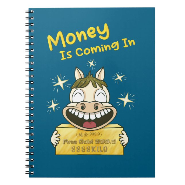 Personalized kawaii Wealth Manifestation Pony  Notebook (Front)