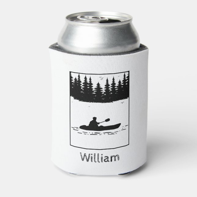Personalized Kayaking Kayaker  Can Cooler (Can Back)