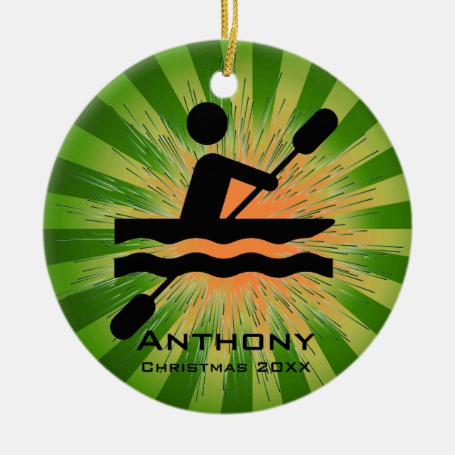 Personalized Kayaking Ornament (Front)