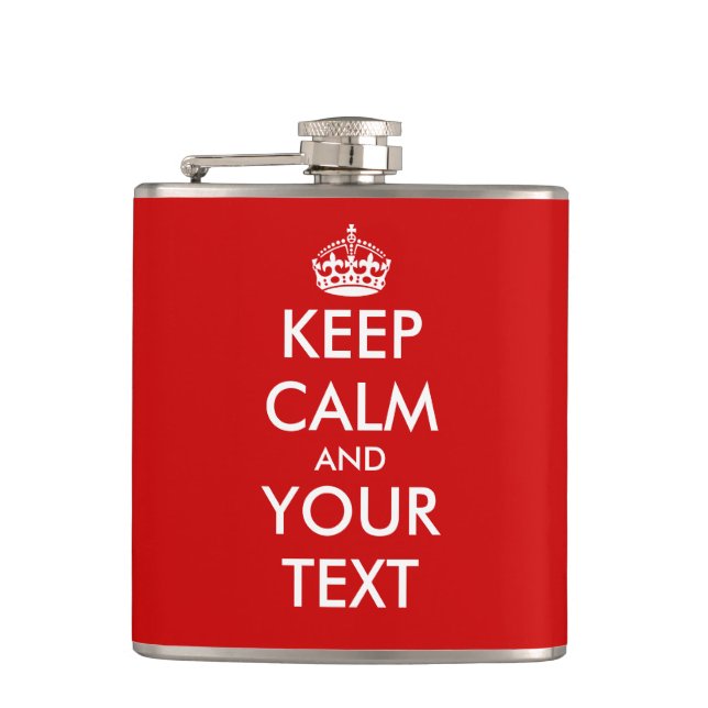 Personalized Keep calm and carry on flask for men (Front)