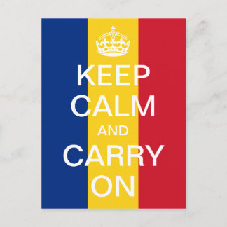 Personalized KEEP CALM and CARRY ON - Romania flag Postcard