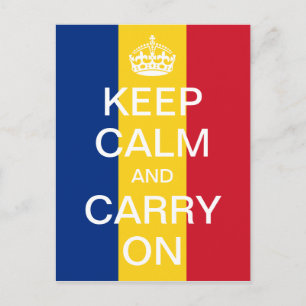 Personalized KEEP CALM and CARRY ON - Romania flag Postcard