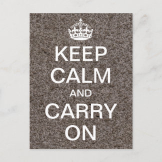 Personalized KEEP CALM and CARRY ON - stone Postcard