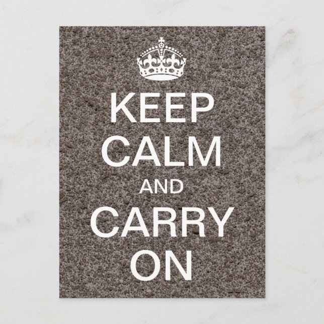 Personalized KEEP CALM and CARRY ON - stone Postcard (Front)