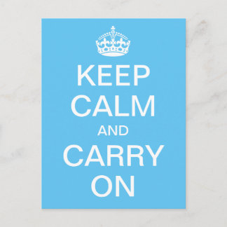 Personalized KEEP CALM and CARRY ON - white words Postcard