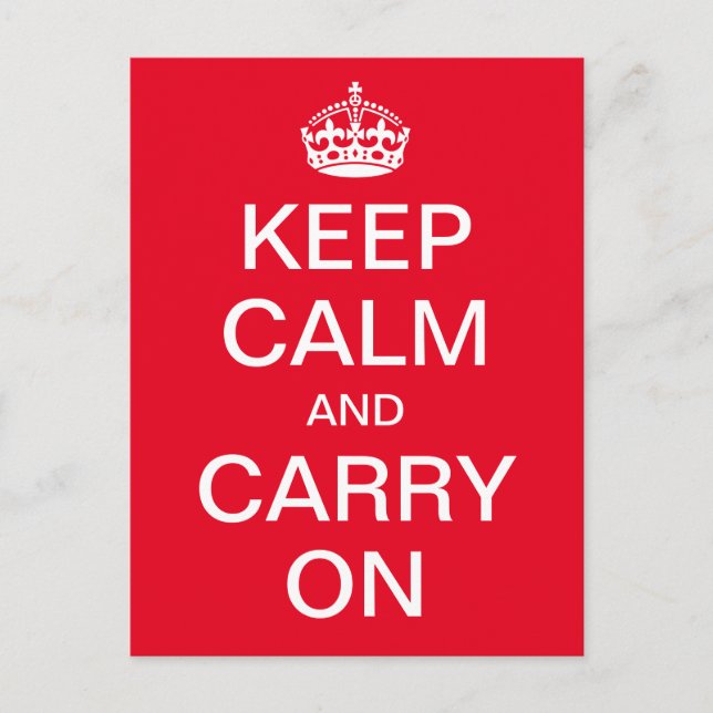 Personalized KEEP CALM and CARRY ON - white words Postcard (Front)