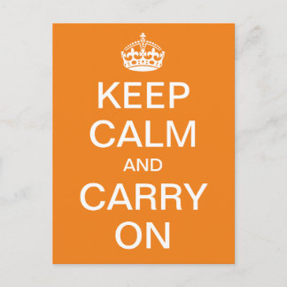 Personalized KEEP CALM and CARRY ON - white words Postcard