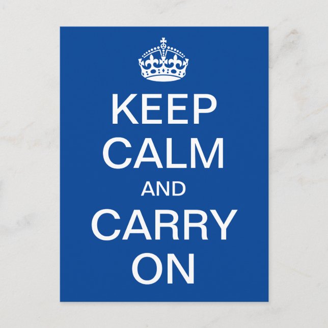 Personalized KEEP CALM and CARRY ON - white words Postcard (Front)
