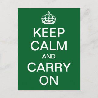 Personalized KEEP CALM and CARRY ON - white words Postcard