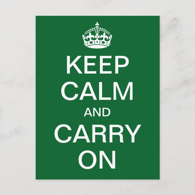 Personalized KEEP CALM and CARRY ON - white words Postcard (Front)