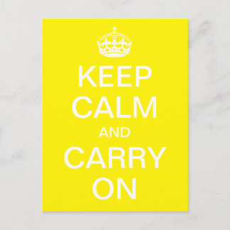 Personalized KEEP CALM and CARRY ON - white words Postcard