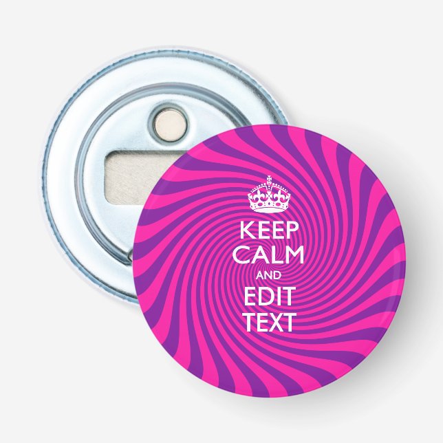 Personalized KEEP CALM AND Edit Text Colourful Bottle Opener (Front)