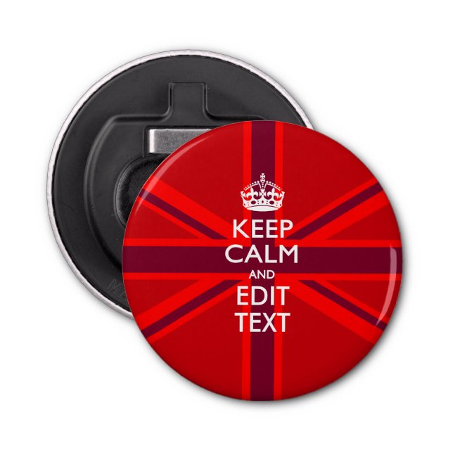 Personalized KEEP CALM AND Edit Text Colourful Bottle Opener (Front)