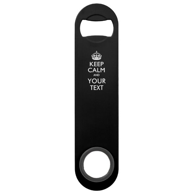 Personalized KEEP CALM AND Edit Text for Cool Gift Bar Key (Front)