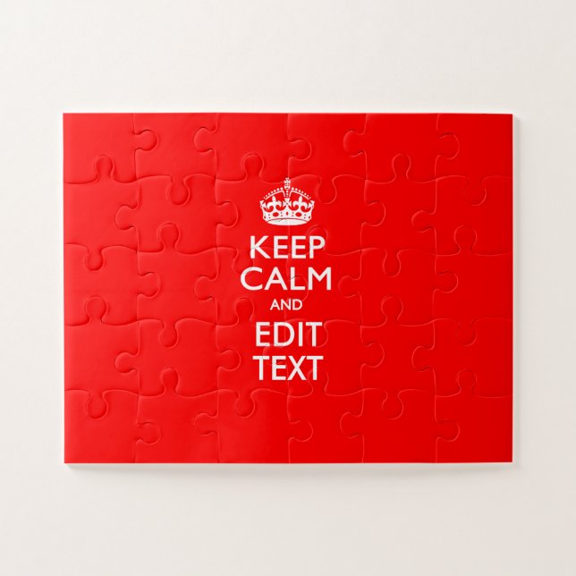 Personalized KEEP CALM AND Edit Text for Cool Gift Jigsaw Puzzle (Horizontal)
