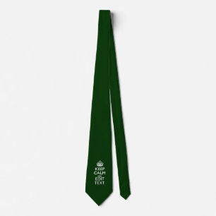 Personalized KEEP CALM AND Edit Text Green Tie
