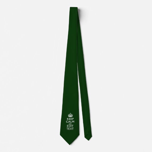Personalized KEEP CALM AND Edit Text Green Tie (Front)