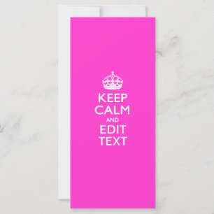 Personalized Keep Calm And Edit Text Hot Pink