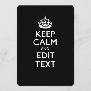 Personalized KEEP CALM AND Edit Text Invitation