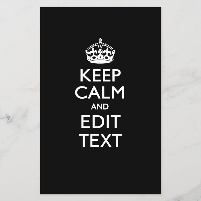 Personalized KEEP CALM AND Edit Text Invitation Flyer (Front)