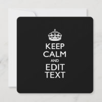 Personalized KEEP CALM AND Edit Text Invite