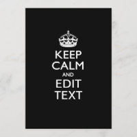 Personalized KEEP CALM AND Edit Text Invite
