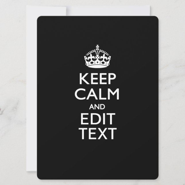 Personalized KEEP CALM AND Edit Text Invite (Front)