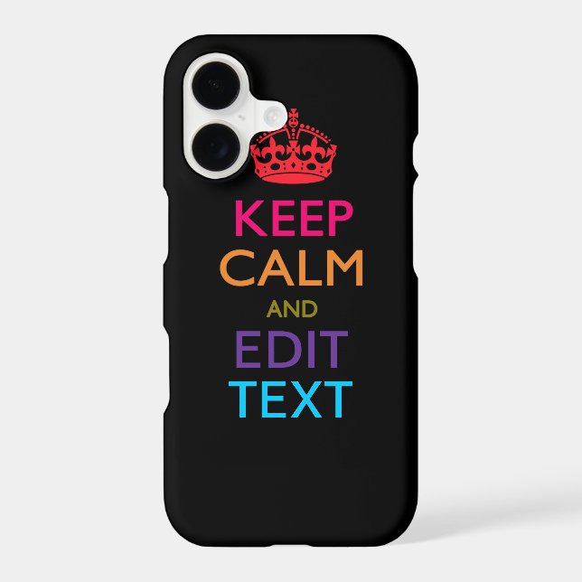 Personalized KEEP CALM AND Edit Text Multi Colour (Back)