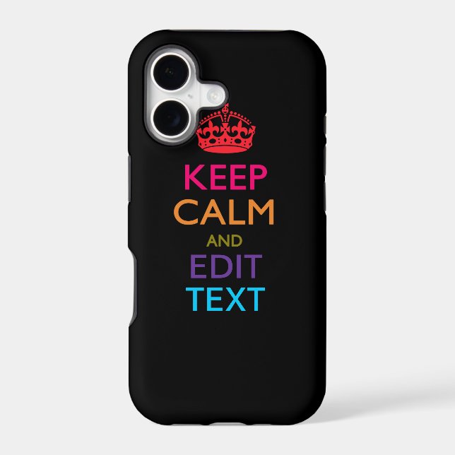 Personalized KEEP CALM AND Edit Text Multi Colour (Back)