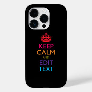 Personalized KEEP CALM AND Edit Text Multi Colour Case-Mate iPhone 14 Pro Case