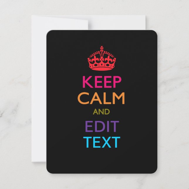 Personalized KEEP CALM AND Edit Text Multicolored (Front)