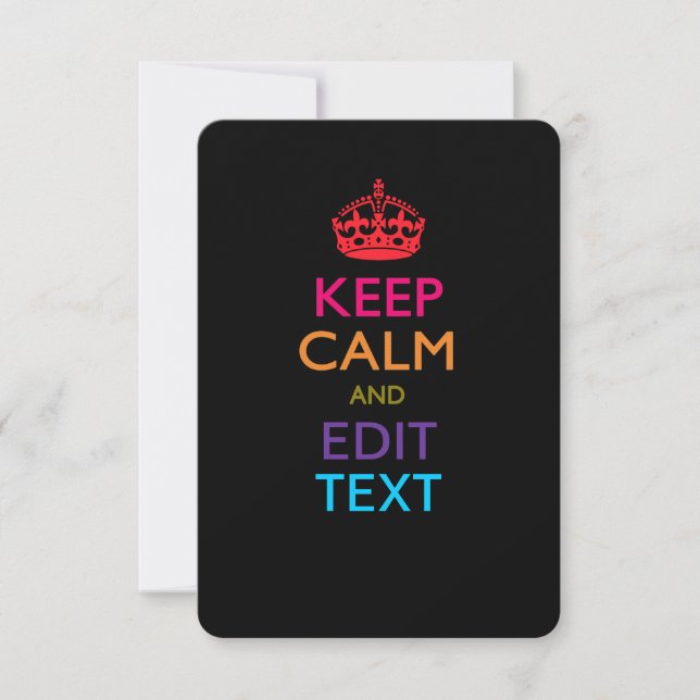 Personalized KEEP CALM AND Edit Text Multicolored (Front)