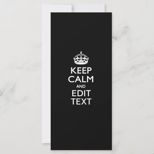 Personalized Keep Calm And Edit Text on Black (Front)