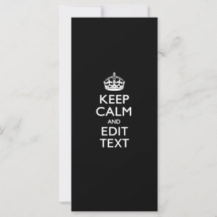 Personalized Keep Calm And Edit Text on Black
