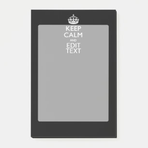 Personalized Keep Calm And Edit Text on Black Post-it Notes
