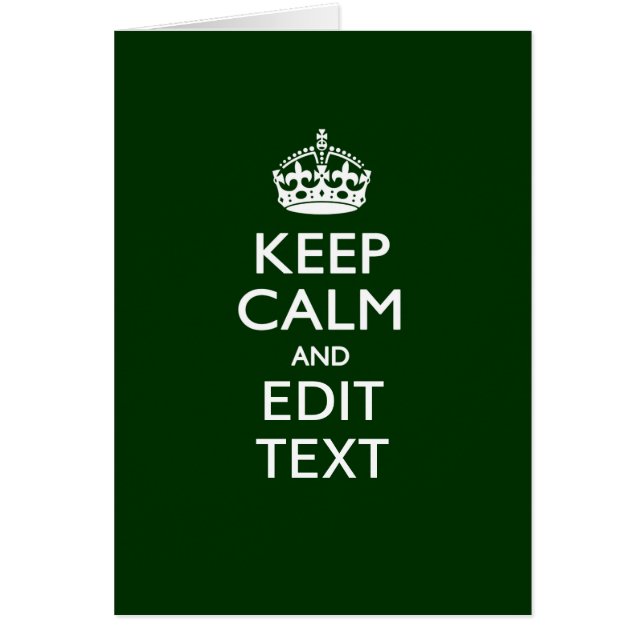 Personalized KEEP CALM AND Edit Text on Green (Front)