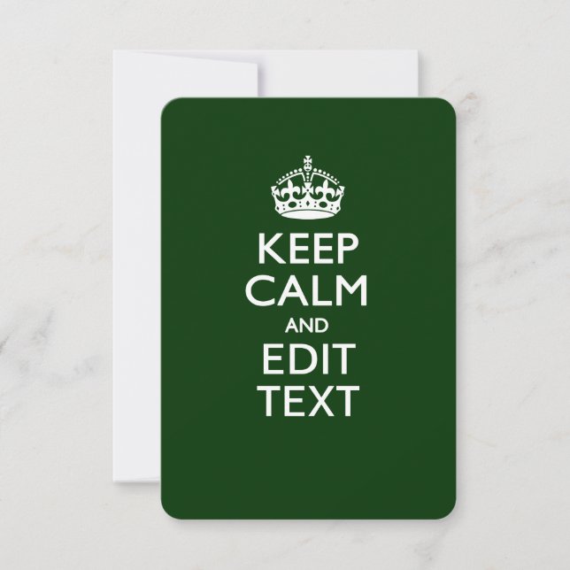 Personalized KEEP CALM AND Edit Text on Green (Front)