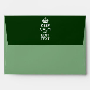 Personalized KEEP CALM AND Edit Text on Green Envelope