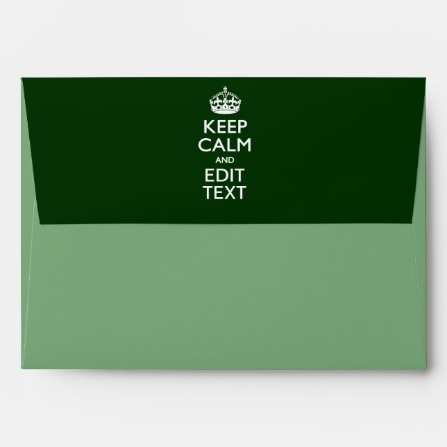 Personalized KEEP CALM AND Edit Text on Green Envelope (Back (Top Flap))